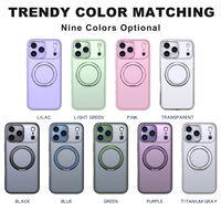 Coque de téléphone antichoc minimaliste effet mat avec support magnétique pour iPhone 17 16 15 Pro Max Air
