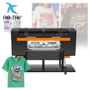 PO-TRY Factory Direct Sales High Precision Industrial Double Station DTG Printer T-shirt Printing Machine