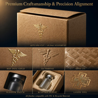 Boîte de luxe personnalisée en kraft gaufré à double rabat avec logo en feuille d'or pour flacon pharmaceutique – Nouveau design pour le marché américain
