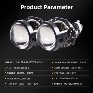 Factory Promotion 2 Inch Bi Led Projector Lens Headlight with Red Led Devil Eye 43w 6000k Automotive Motorcycle LED Headlamps - Product Image 4