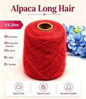 Nouveau design, fil à tricoter élastique en velours doux et moelleux, écologique, style nuageux, 1/4.2 Nm, en alpaga à poils longs