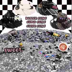Bulk White Black Gradient <b>Slime</b> <b>Set</b> Butter Fluffy Crystal Textures Beads Accessories Creative Birthday Gift Box - Product Image 5