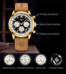 2024 nueva llegada NIBOSI 2609 Relogio Masculino relojes para hombre marca superior hombres reloj de pulsera deportivo reloj de cuarzo de cuero - Product Image 3