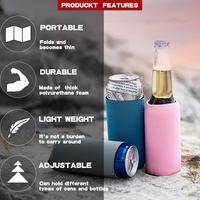 Refroidisseurs de canettes minces en vinyle Kooozies12 oz Couverture de soda pliable en vrac Coolies DIY Manches de sublimation personnalisées pour les mariages