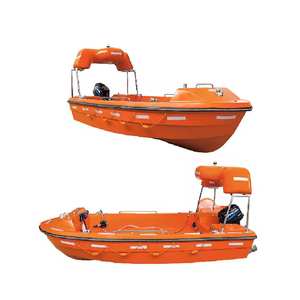 Bateau de sauvetage FRP pour 6 personnes avec une coque basse et des tubes intégrés pour une stabilité accrue, idéal pour le sauvetage et les opérations d'embarquement. - Product Image 6