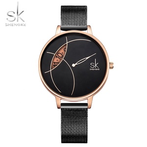 SHENGKE Offre Spéciale Logo personnalisé en acier inoxydable <span class=keywords><strong>montre</strong></span> à main de luxe évider <span class=keywords><strong>montre</strong></span>-bracelet à Quartz dame marque poignet nouvelle tendance - Product Image 1
