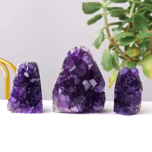 Venta al por mayor natural curación piedras pequeñas cruda mini amatista cristal geode