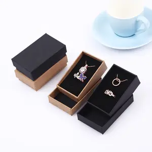 Olai Universal Jewelry Paper Box Lid And Base Cardboard Velvet Ring Pendant Earring Gift Packaging Box Sets With Foam