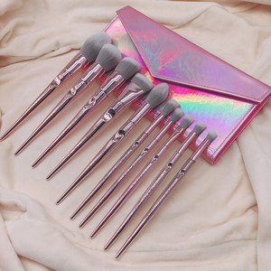 Juego de 10 brochas de maquillaje facial de pelo sintético húmedo y salvaje con diseño láser - Product Image 2
