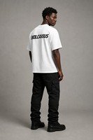 T-shirt Oversize Vierge en Coton 100% Filé Anneauté 240g, Qualité Supérieure, Alternative de Marque de Luxe, Impression de Logo Personnalisé, Coupe Moderne Minimaliste