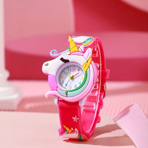 Nouveau dessin animé mignon étoiles arc-<span class=keywords><strong>en</strong></span>-ciel licorne montre à Quartz Gel de silice avec petits garçons et filles cadeaux de montre pour enfants - Product Image 6