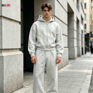 Conjunto de sudadera y pantalones de chándal de pierna ancha de dos piezas de algodón pesado para hombre, jersey de gran tamaño personalizado, fabricante de chándal para hombre - Product Image 3