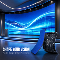 Module d'écran LED flexible pour intérieur, haute définition, couleur pleine, mur vidéo incurvé pour scènes, studios
