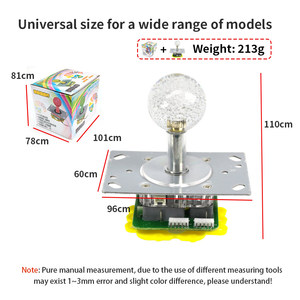 Đầy màu sắc pha lê LED ánh sáng <span class=keywords><strong>Arcade</strong></span> <span class=keywords><strong>Joystick</strong></span> kim loại trò chơi câu cá hướng điều khiển Phụ kiện cho Claw máy tuổi 6 + năm - Product Image 2