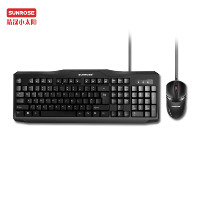Ensemble clavier et souris Sunrose T26s USB filaire Plug‑and‑Play, format complet, avec souris optique à 3 boutons, pour une