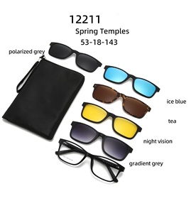 2253A Montature per <span class=keywords><strong>Occhiali</strong></span> Super Leggere in TR90 con 5 <span class=keywords><strong>Clip</strong></span> per <span class=keywords><strong>Occhiali</strong></span> <span class=keywords><strong>da</strong></span> Sole, Lenti a Specchio Polarizzate con <span class=keywords><strong>Clip</strong></span> Magnetica - Product Image 2