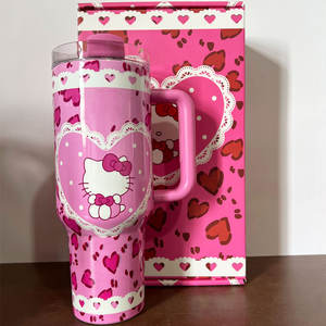 Lovely Luxury Presents Custom logo Cartoon Cat Cup Mugs Vacuum Flask Tumbler 40oz Insulated <b>Water</b> <b>Bottle</b> With Gift Box - Product Image 6