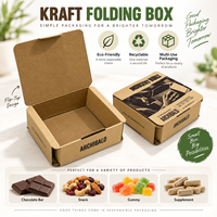 Boîte en papier kraft écologique personnalisée, boîte à rabat pour emballer des barres chocolatées, des collations, des bonbons gélifiés, des compléments alimentaires
