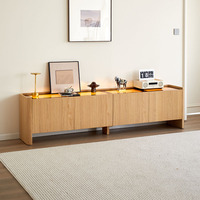 Meuble TV minimaliste italien, armoire de rangement raffinée, meuble de salon de style hôtelier avec vitrine éclairée par LED