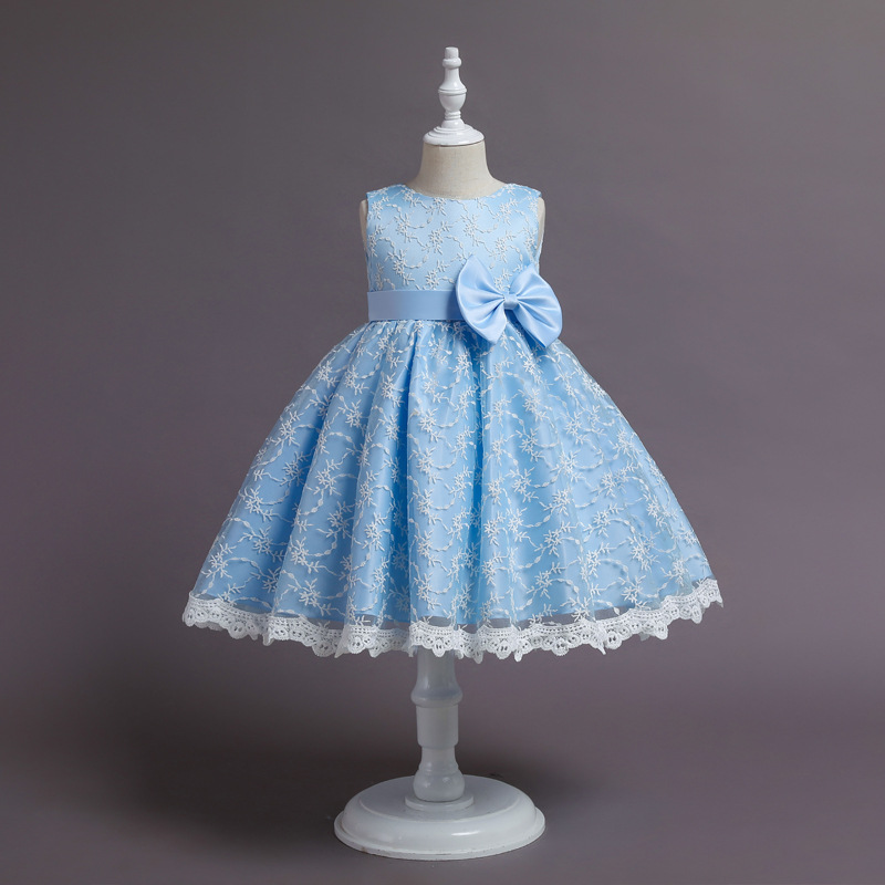 Elegant Lace Princess Dress for Flower Girls - 4 to 12 Years