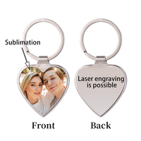 En stock, porte-clés en métal vierge pour sublimation, forme de cœur, impression UV, porte-clés en métal pour cadeaux promotionnels d'entreprise