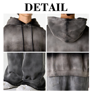 Custom Washed Pullover Sweatshirt and pants <b>set</b> Breathable Cotton Fleece Men's Hoodie Tracksuit <b>Set</b> Wholesale - Product Image 6