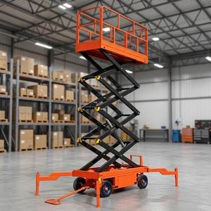 Plateforme élévatrice mobile télescopique à ciseaux robuste 230kg 1500kg 3.9m 9m 18m pour installations, directement de l'usine - Product Image 1