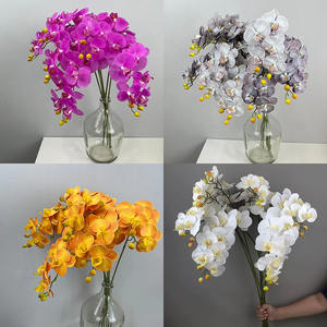 Flor rosa de boda PeonWholesale Real Touch 3D Impresión Flor de Orquídea artificial para decoración de boda <span class=keywords><strong>9</strong></span> cabezas Decoración Flor Ph - Product Image 2