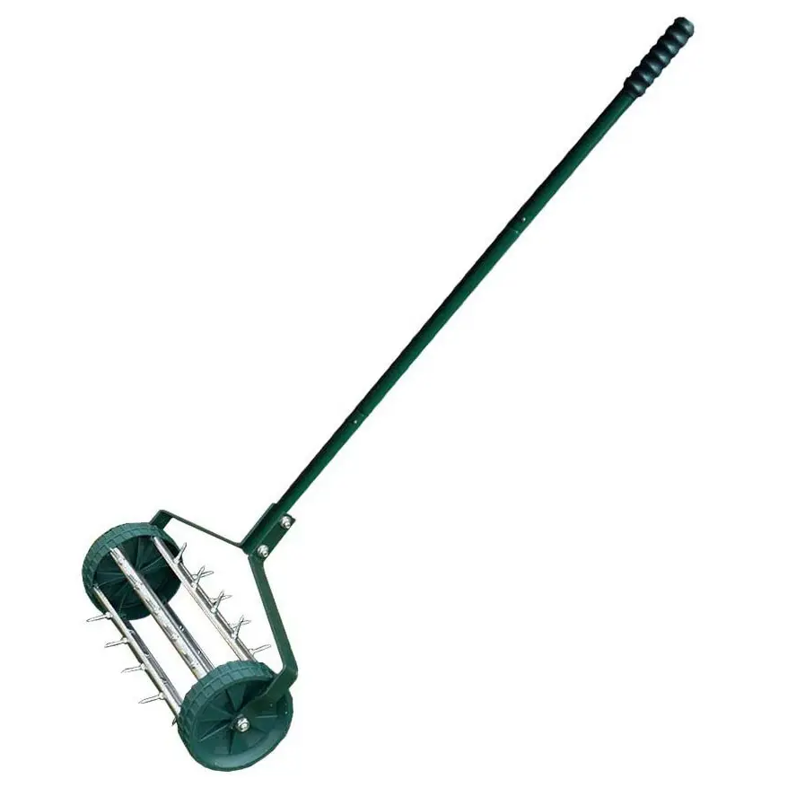 Heavy Duty Roller Rolling Lawn Garden Spike Lawn Aerator Home Grass Steel Quick and Easy to Assemble