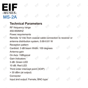 MS-2A 10 Channels Antenna Amplifier for <b>Wireless</b> <b>Microphone</b> Signal Amplifier Antenna Distribution System - Product Image 5