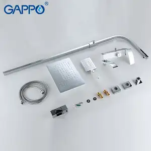 Gappo conjuntos de banheiro, sistema de chuveiro sistema de água fria e quente cachoeira cabeça cromada torneira de chuveiro g2407-8