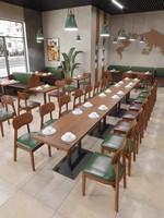 Mobilier commercial table en bois pour restaurant chinois chaises et tables de café bon marché canapé en cuir pour cafétéria moderne