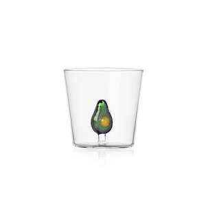 Bicchiere in Vetro Borosilicato Ichendorf Milano con Design Avocado, Motivo Frutta e Fiori - Product Image 1