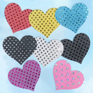 Cache-tétons adhésifs en gros, cache-tétons à paillettes tendance pour femme, cache-tétons sexy en forme de cœur pour festival de rave - Product Image 6