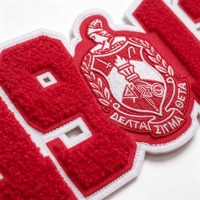 Écussons brodés en chenille personnalisés, style universitaire, effet pelucheux, thermocollants, type serviette, badges logo pour vêtements, chapeaux, sacs, uniformes