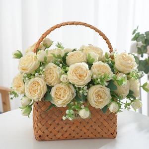 Flores simuladas de peonía de cinco cabezas, flores decorativas artificiales de rosas de peonía para el hogar, salón de bodas, ramos de Pascua de Navidad - Product Image 6