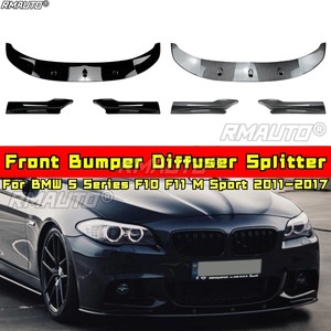 For BMW 5 Series F10 F11 M Sport 2011-2017 Body Kit Front Bumper <b>Splitters</b> Front Bumper Guard Lip Spoiler Car Accessories - Product Image 2