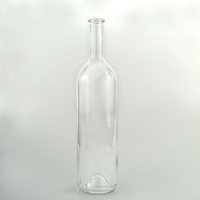 Vente chaude prix de gros bouteille en verre recyclable de liqueur de vin bouteille de vin rouge avec bouchon ou bouchon bouteille de vin en verre transparent