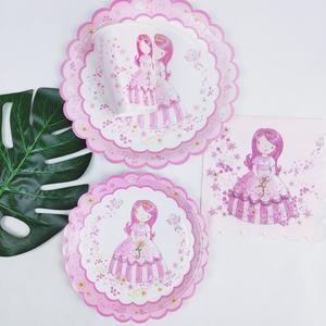 Assiettes en papier jetables Bio Princess de 9 pouces pour garçons et filles, assiettes en papier écologiques, fournitures de fête pour anniversaire, camping, fête - Product Image 3
