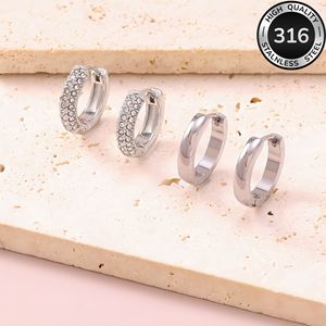 Vente en gros de boucles d'oreilles transfrontalières européennes et américaines. Deux paires de boucles d'oreilles rondes en zircon. Mode élégante, luxe léger - Product Image 4