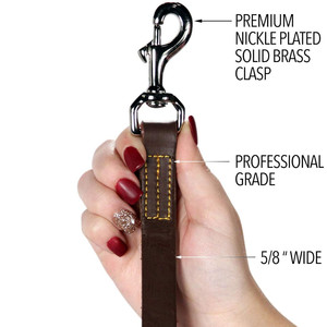 Laisse de chien en cuir véritable pleine fleur en cuir d'usine Laisse de dressage de chien de compagnie durable avec fermoir en laiton massif Laisse de chien en cuir - Product Image 6