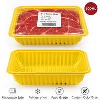 Barquette d'emballage alimentaire en plastique PP rectangulaire personnalisée, compatible micro-ondes, pour viande fraîche et poisson, barquette blister pour viande