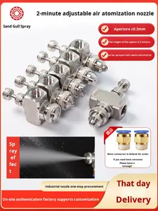 זרבובית ריסוס אוויר מתכווננת דו-נקודתית חדשה מפלדת אל-חלד 304 1/4 דו-נוזלית זווית רחבה סיפון ראש ריסוס מאוורר עגול - Product Image 1