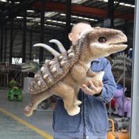 Marionnette animatronique réaliste en métal, contrôlée à la main, modèle bébé Ankylosaurus, design coloré, pour centres commerciaux et parcs à thème en intérieur