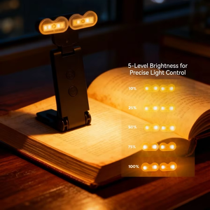 <span class=keywords><strong>Lampe</strong></span> <span class=keywords><strong>de</strong></span> <span class=keywords><strong>lecture</strong></span> LED mini portable rechargeable USB-C, lumineuse et réglable, avec pince pliable pour la protection des yeux des enfants - Product Image 1