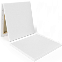 Toile de coton tendue Bonvada sur cadre en bois – Planche de toile d'artiste imperméable, écologique, taille personnalisable, blanche, vierge pour la peinture