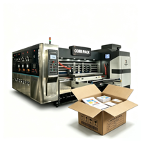Machine d'impression et de découpe rotative entièrement automatique 4 couleurs pour carton ondulé avec fonction de rainurage