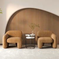 Ensemble de canapés Camel Dune avec pieds en bois courbés à profil bas, canapé et fauteuil en tissu texturé, sectionnel pour salon, vente en gros