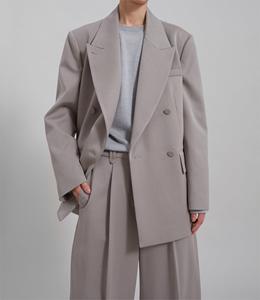 <strong>New</strong> Fashion Design <strong>Spring</strong> <strong>New</strong> Women's Loose Casual Double Breasted Suit Jacket <strong>and</strong> Wide Leg Pant Linens Set - Product Image 5
