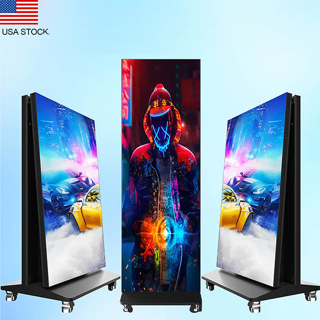 YINGLUX 80 Inch LED Digital Signage Display, Foldable Seamless Stitching Kiosk, P1.86 GOB LED Poster with Flight Case for Events